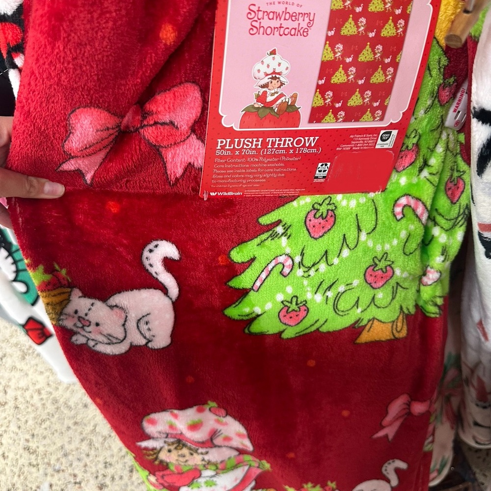 The World of Strawberry Shortcake Christmas Plush Throw Blanket